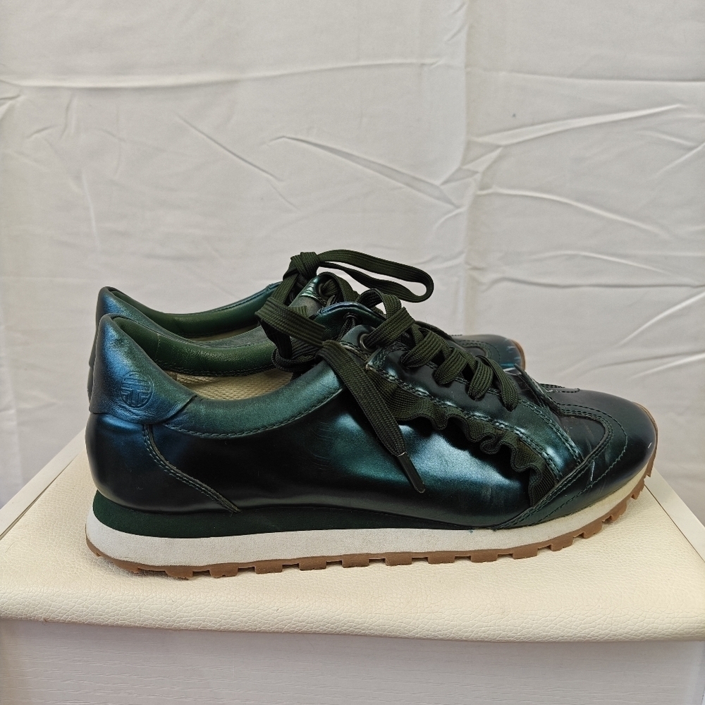 Tory Burch Sport Green Metallic Athletic Lace-up Shoes Sneakers Size 8 Women's - Picture 10 of 14